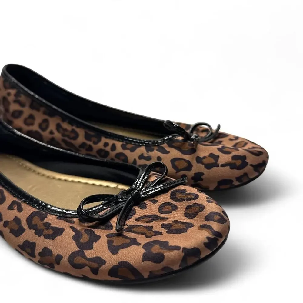 American Eagle Y2K 2000s Leopard print ballet flats with bow detail size 5 1/2